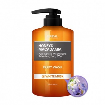 KUNDAL Sprchový gel s bílým pižmem Honey&Macadamia Body Wash White Musk 500ml
