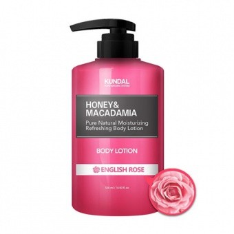 KUNDAL Hydratační tělový balzám s anglickou růží Honey&Macadamia Body Lotion English Rose 500ml