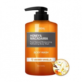 KUNDAL Sprchový gel s jantarovou vanilkou Honey&Macadamia Body Wash Amber Vanilla 500ml
