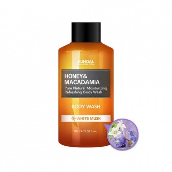 KUNDAL Sprchový gel s bílým pižmem Honey&Macadamia Body Wash White Musk 100ml
