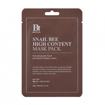 BENTON Pleťová plátýnková maska s filtrátem hlemýždího sekretu a včelím jedem Snail Bee High Content Mask Pack 20g